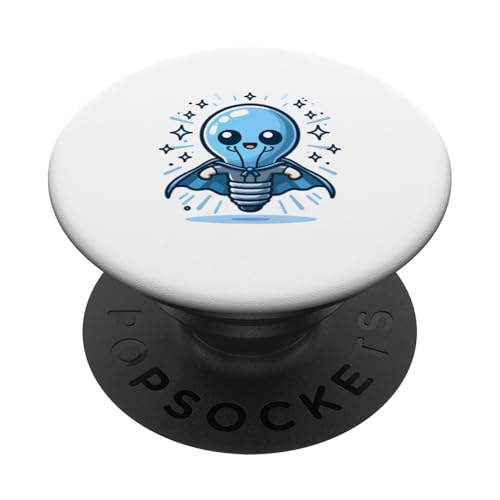 Süßer Glühbirne Superheld Elektriker Superheld Glühlampe PopSockets Klebender PopGrip Süßer Glühbirne Superheld Elektriker Superheld Glühlampe PopSockets Klebender PopGrip von Lustiger Glüh Lampen Held Super Glühbirnen Hero