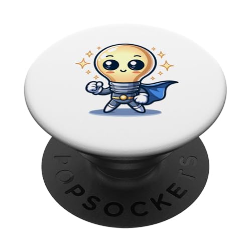 Süßer Glühbirne Superheld Elektriker Superheld Glühlampe PopSockets Klebender PopGrip Süßer Glühbirne Superheld Elektriker Superheld Glühlampe PopSockets Klebender PopGrip von Lustiger Glüh Lampen Held Super Glühbirnen Hero