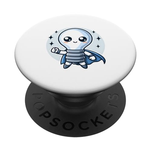 Süßer Glühbirne Superheld Elektriker Superheld Glühlampe PopSockets Klebender PopGrip Süßer Glühbirne Superheld Elektriker Superheld Glühlampe PopSockets Klebender PopGrip von Lustiger Glüh Lampen Held Super Glühbirnen Hero