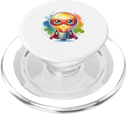 Süßer Glühbirne Superheld Elektriker Superheld Glühlampe PopSockets PopGrip für MagSafe Süßer Glühbirne Superheld Elektriker Superheld Glühlampe PopSockets PopGrip für MagSafe von Lustiger Glüh Lampen Held Super Glühbirnen Hero