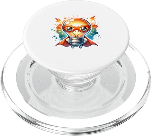 Süßer Glühbirne Superheld Elektriker Superheld Glühlampe PopSockets PopGrip für MagSafe Süßer Glühbirne Superheld Elektriker Superheld Glühlampe PopSockets PopGrip für MagSafe von Lustiger Glüh Lampen Held Super Glühbirnen Hero