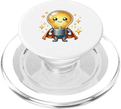Süßer Glühbirne Superheld Elektriker Superheld Glühlampe PopSockets PopGrip für MagSafe Süßer Glühbirne Superheld Elektriker Superheld Glühlampe PopSockets PopGrip für MagSafe von Lustiger Glüh Lampen Held Super Glühbirnen Hero