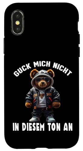 Arbeiten Witziger Lustiger Spruch Sprüche süßes Teddy Hülle für iPhone X/XS von Lustiger Pinguin Spruch | Geschenk Herren & Damen