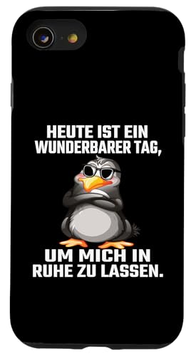 Heute Ist Ein Wunderbarer Tag Um Mich In Ruhe Zu Lassen Hülle für iPhone SE (2020) / 7 / 8 von Lustiger Pinguin Spruch | Geschenk Herren & Damen