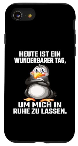 Heute Ist Ein Wunderbarer Tag Um Mich In Ruhe Zu Lassen Hülle für iPhone SE (2020) / 7 / 8 von Lustiger Pinguin Spruch | Geschenk Herren & Damen