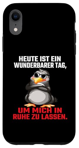Heute Ist Ein Wunderbarer Tag Um Mich In Ruhe Zu Lassen Hülle für iPhone XR von Lustiger Pinguin Spruch | Geschenk Herren & Damen