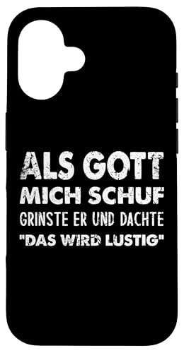 Hülle für iPhone 16 Als Gott Mich Schuf Grinste Er Und Dachte Das Wird Lustig Hülle für iPhone 16 Als Gott Mich Schuf Grinste Er Und Dachte Das Wird Lustig von Lustiger Spruch Als Gott Mich Schuf Geschenk Hülle
