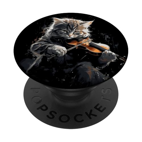 Katze Geige I Katze spielt violine PopSockets Klebender PopGrip Katze Geige I Katze spielt violine PopSockets Klebender PopGrip von Lustiger Spruch I Tiere & Spaß I Damen & Herren