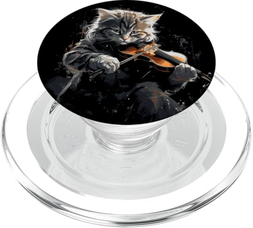 Katze Geige I Katze spielt violine PopSockets PopGrip für MagSafe Katze Geige I Katze spielt violine PopSockets PopGrip für MagSafe von Lustiger Spruch I Tiere & Spaß I Damen & Herren