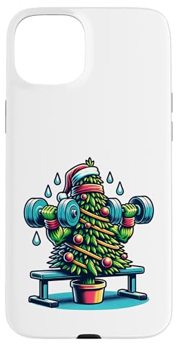 Weihnachtsbaum Mit Hantelbank Mütze Hülle für iPhone 15 Plus von Lustiger Weihnachtsbaum Fitness Enthusiast