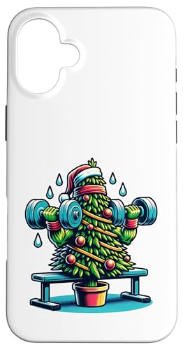 Weihnachtsbaum Mit Hantelbank Mütze Hülle für iPhone 16 Plus Weihnachtsbaum Mit Hantelbank Mütze Hülle für iPhone 16 Plus von Lustiger Weihnachtsbaum Fitness Enthusiast