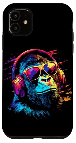 DJ Affe mit Kopfhörer und Sonnenbrille Musik Party Affen Hülle für iPhone 11 DJ Affe mit Kopfhörer und Sonnenbrille Musik Party Affen Hülle für iPhone 11 von Lustiges Affen Outfit für DJs und Monkey Liebhaber