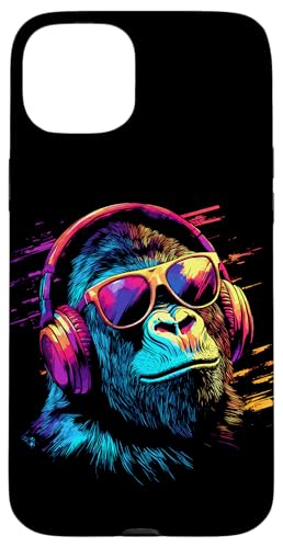 DJ Affe mit Kopfhörer und Sonnenbrille Musik Party Affen Hülle für iPhone 15 Plus DJ Affe mit Kopfhörer und Sonnenbrille Musik Party Affen Hülle für iPhone 15 Plus von Lustiges Affen Outfit für DJs und Monkey Liebhaber