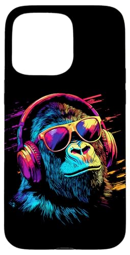 DJ Affe mit Kopfhörer und Sonnenbrille Musik Party Affen Hülle für iPhone 15 Pro Max DJ Affe mit Kopfhörer und Sonnenbrille Musik Party Affen Hülle für iPhone 15 Pro Max von Lustiges Affen Outfit für DJs und Monkey Liebhaber