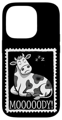 Faule Kuh Entspannte Tier-Stimmung Hülle für iPhone 14 Pro von Lustiges Geschenk Humor Bauernhof Sarkastisch