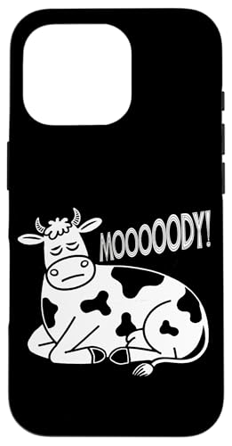Faule Kuh Entspannte Tier-Stimmung Hülle für iPhone 16 Pro von Lustiges Geschenk Humor Bauernhof Sarkastisch