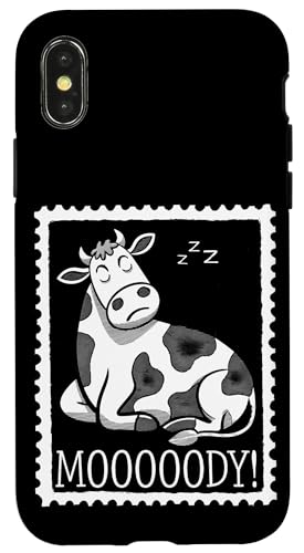 Faule Kuh Entspannte Tier-Stimmung Hülle für iPhone X/XS von Lustiges Geschenk Humor Bauernhof Sarkastisch