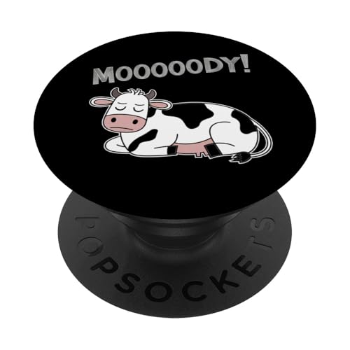 Faule Kuh Entspannte Tier-Stimmung PopSockets Klebender PopGrip Faule Kuh Entspannte Tier-Stimmung PopSockets Klebender PopGrip von Lustiges Geschenk Humor Bauernhof Sarkastisch