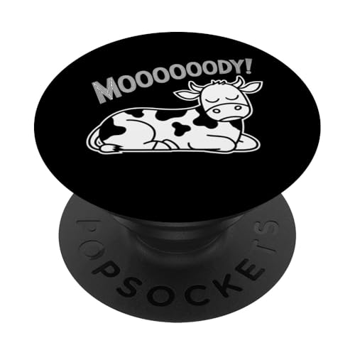 Faule Kuh Entspannte Tier-Stimmung PopSockets Klebender PopGrip von Lustiges Geschenk Humor Bauernhof Sarkastisch