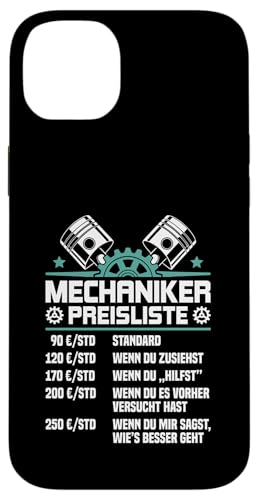 Lustiges Mechaniker Preisliste Hülle für iPhone 14 Plus von Lustiges Mechaniker Stundensatz