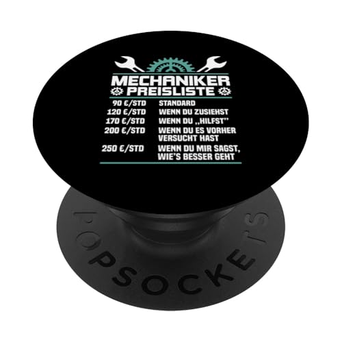 Lustiges Mechaniker Preisliste PopSockets Klebender PopGrip Lustiges Mechaniker Preisliste PopSockets Klebender PopGrip von Lustiges Mechaniker Stundensatz