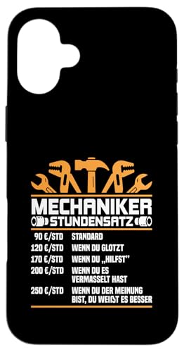 Lustiges Mechaniker Stundensatz Hülle für iPhone 16 Plus Lustiges Mechaniker Stundensatz Hülle für iPhone 16 Plus von Lustiges Mechaniker Stundensatz