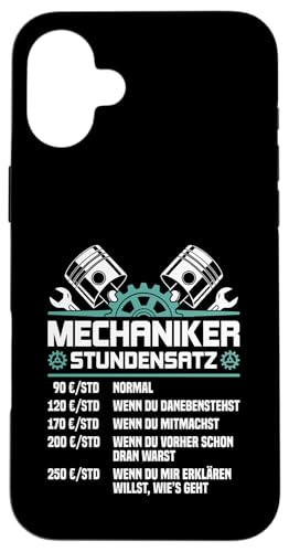 Lustiges Mechaniker Stundensatz Hülle für iPhone 16 Plus Lustiges Mechaniker Stundensatz Hülle für iPhone 16 Plus von Lustiges Mechaniker Stundensatz