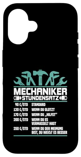 Lustiges Mechaniker Stundensatz Hülle für iPhone 16 Lustiges Mechaniker Stundensatz Hülle für iPhone 16 von Lustiges Mechaniker Stundensatz