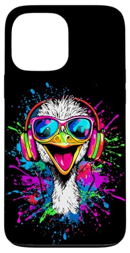 Strauss Vogel Strauß mit Kopfhörer Bunt Emu Musik DJ Sträuße Hülle für iPhone 13 Pro Max Strauss Vogel Strauß mit Kopfhörer Bunt Emu Musik DJ Sträuße Hülle für iPhone 13 Pro Max von Lustiges Strauß Motiv für Vogel Strauss Liebhaber