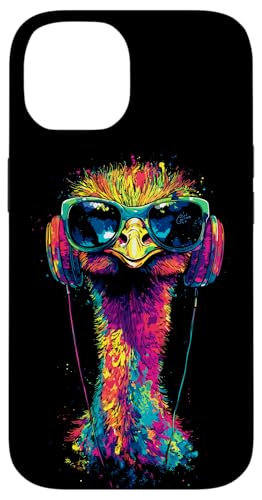 Strauss Vogel Strauß mit Kopfhörer Bunt Emu Musik DJ Sträuße Hülle für iPhone 14 Strauss Vogel Strauß mit Kopfhörer Bunt Emu Musik DJ Sträuße Hülle für iPhone 14 von Lustiges Strauß Motiv für Vogel Strauss Liebhaber