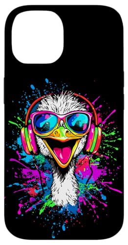 Strauss Vogel Strauß mit Kopfhörer Bunt Emu Musik DJ Sträuße Hülle für iPhone 14 Strauss Vogel Strauß mit Kopfhörer Bunt Emu Musik DJ Sträuße Hülle für iPhone 14 von Lustiges Strauß Motiv für Vogel Strauss Liebhaber