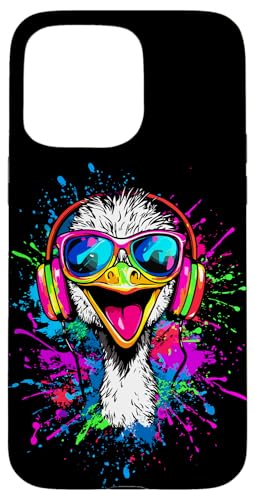 Strauss Vogel Strauß mit Kopfhörer Bunt Emu Musik DJ Sträuße Hülle für iPhone 15 Pro Max Strauss Vogel Strauß mit Kopfhörer Bunt Emu Musik DJ Sträuße Hülle für iPhone 15 Pro Max von Lustiges Strauß Motiv für Vogel Strauss Liebhaber