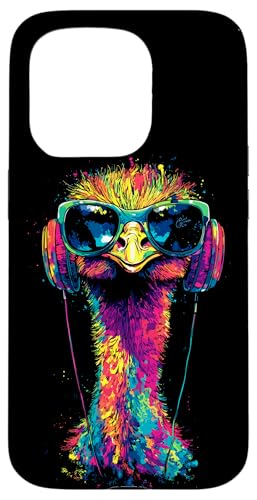 Strauss Vogel Strauß mit Kopfhörer Bunt Emu Musik DJ Sträuße Hülle für iPhone 15 Pro Strauss Vogel Strauß mit Kopfhörer Bunt Emu Musik DJ Sträuße Hülle für iPhone 15 Pro von Lustiges Strauß Motiv für Vogel Strauss Liebhaber