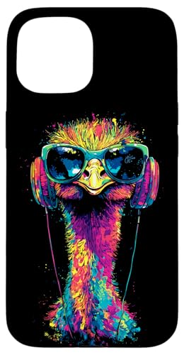Strauss Vogel Strauß mit Kopfhörer Bunt Emu Musik DJ Sträuße Hülle für iPhone 15 Strauss Vogel Strauß mit Kopfhörer Bunt Emu Musik DJ Sträuße Hülle für iPhone 15 von Lustiges Strauß Motiv für Vogel Strauss Liebhaber