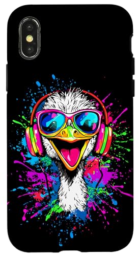 Strauss Vogel Strauß mit Kopfhörer Bunt Emu Musik DJ Sträuße Hülle für iPhone X/XS Strauss Vogel Strauß mit Kopfhörer Bunt Emu Musik DJ Sträuße Hülle für iPhone X/XS von Lustiges Strauß Motiv für Vogel Strauss Liebhaber
