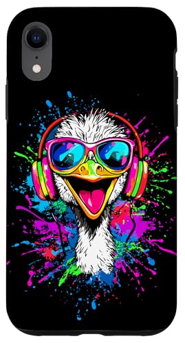 Strauss Vogel Strauß mit Kopfhörer Bunt Emu Musik DJ Sträuße Hülle für iPhone XR Strauss Vogel Strauß mit Kopfhörer Bunt Emu Musik DJ Sträuße Hülle für iPhone XR von Lustiges Strauß Motiv für Vogel Strauss Liebhaber