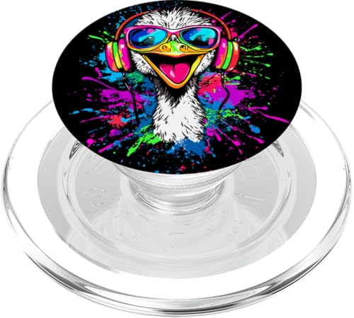 Strauss Vogel Strauß mit Kopfhörer Bunt Emu Musik DJ Sträuße PopSockets PopGrip für MagSafe Strauss Vogel Strauß mit Kopfhörer Bunt Emu Musik DJ Sträuße PopSockets PopGrip für MagSafe von Lustiges Strauß Motiv für Vogel Strauss Liebhaber