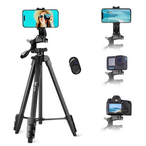 Lusweimi Handy-Stativ, leichtes Kamerastativ mit Tasche für iPhone/Videokamera/Webcam, für Video/Vlog/Selfie/Fotografie von Lusweimi