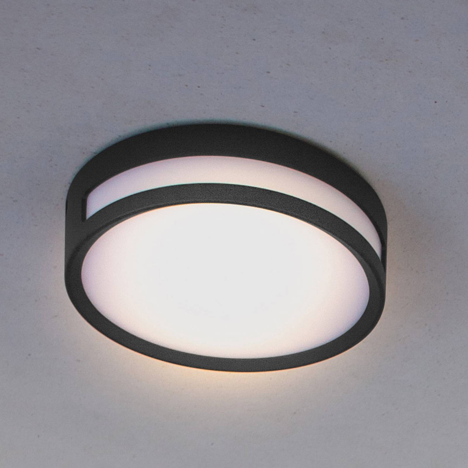 LED-Deckenleuchte Rola, außen, schwarz, Ø 18 cm LED-Deckenleuchte Rola, außen, schwarz, Ø 18 cm von Lutec