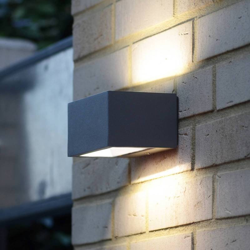 LED-Außenwandlampe Gemini, 22cm, 4.000K, anthrazit von Lutec