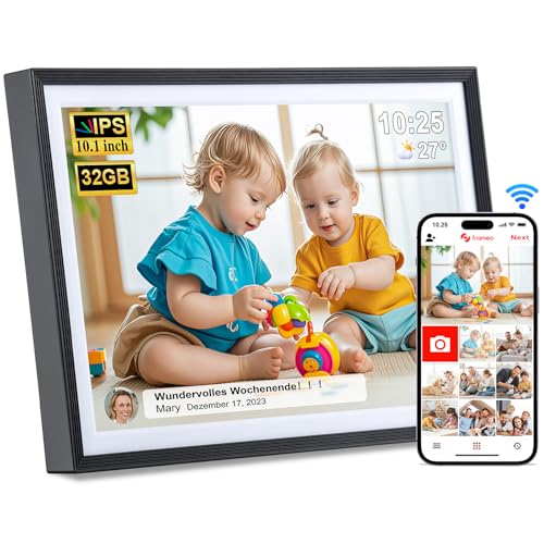 Digitaler Bilderrahmen WLAN 10,1 Zoll, 1280 x 800 HD IPS-Touchscreen Elektronischer Bilderrahmen mit 32 GB Speicher, Automatische Drehung, Teilen von Fotos oder Videos überall über Frameo App Digitaler Bilderrahmen WLAN 10,1 Zoll, 1280 x 800 HD IPS-Touchscreen Elektronischer Bilderrahmen mit 32 GB Speicher, Automatische Drehung, Teilen von Fotos oder Videos überall über Frameo App von Lutranstra
