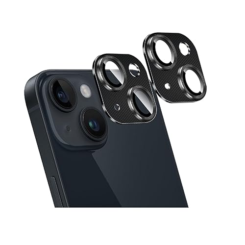 Lutree 2 Stück KameraSchutz für Panzerglas kompatible mit iPhone 15/iPhone 15 Plus,9H Härte HD Blasenfrei Anti- Kratzer， Aluminiumlegierung Einteiliges Design Kamera Linsen Schutzfolie - Schwarz von Lutree