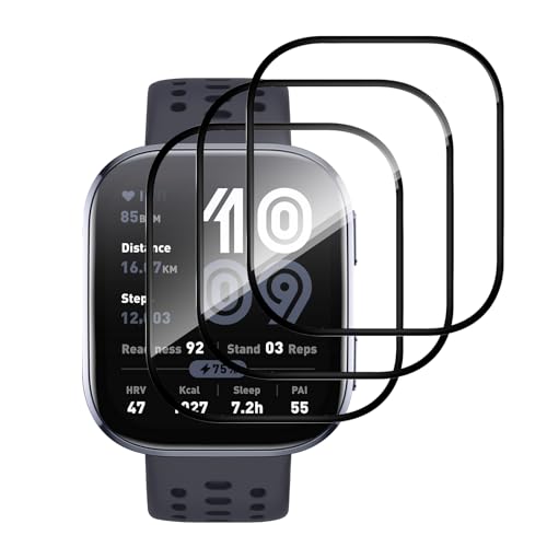 Lutree für Amazfit Bip 6 Schutzfolie, 3 Stück 3D Full Coverage HD Flexible Displayschutzfolie, Anti-Staub Bläschenfrei Displayfolie Kratzfest Displayschutz von Lutree