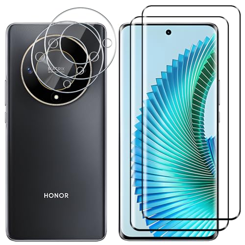 Lutree für Honor Magic 6 Lite 5G für Panzerglas Schutzfolie, 2+2 Stück Schutzglas und Kameraschutz Folie, 9H Härte HD Displayschutz Anti- Kratzer Displayfolie für Magic6 Lite 5G von Lutree