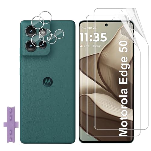 Lutree für Motorola Moto Edge 50 Schutzfolie, 2+2 Stück Displayschutzfolie + Kameraschutz für Panzerglas, TPU-Folie HD Anti- Kratzer Displayschutz Displayfolie von Lutree