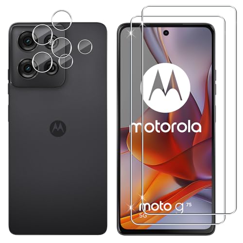 Lutree für Motorola Moto G75 5G für Panzerglas Schutzfolie, 2+2 Stück Schutzglas + Kameraschutz Folie, 9H Härte HD Displayschutz Bläschenfrei Anti- Kratzer Displayfolie von Lutree