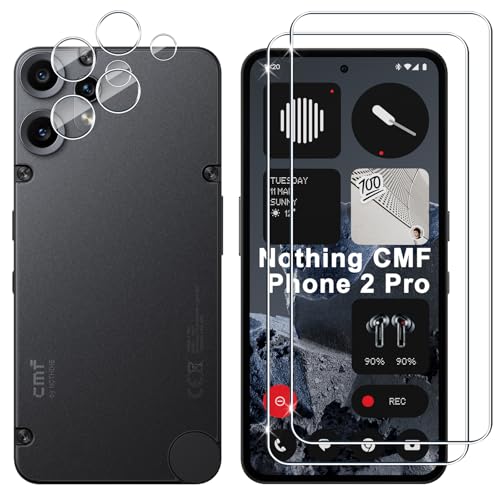 Lutree für Nothing CMF Phone 2 Pro für Panzerglas Schutzfolie, 2+2 Stück Schutzglas + Kameraschutz Folie, 9H Härte HD Displayschutz Bläschenfrei Anti- Kratzer Displayfolie von Lutree
