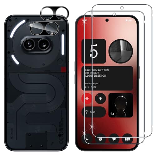 Lutree für Nothing Phone (2a)/ (2a) Plus für Panzerglas Schutzfolie, 2+2 Stück Schutzglas und Kameraschutz Folie (Schwarz), 9H HD Displayschutz Anti- Kratzer Displayfolie für Nothing Phone 2a von Lutree