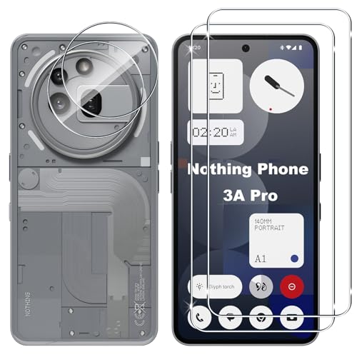 Lutree für Nothing Phone 3a Pro für Panzerglas Schutzfolie, 2+2 Stück Schutzglas + Kameraschutz Folie, 9H Härte HD Displayschutz Bläschenfrei Anti- Kratzer Displayfolie von Lutree