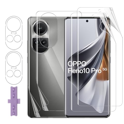 Lutree für OPPO Reno 10/Reno 10 Pro 5G Displayschutz, 2+2+2 Stück Weich TPU Displayschutzfolie+Flexible Rückseite Schutzfolie+Kameraschutz für Panzerglas, HD Anti- Kratzer Bläschenfrei Displayfolie von Lutree